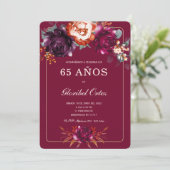 Borgoña 65e ideeën de fiesta de cumpleaños para kaart (Staand voorkant)