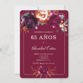 Borgoña 65e ideeën de fiesta de cumpleaños para kaart (Voorkant)