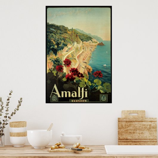 Borgoni Amalfi Campania Italië Poster (Keuken)