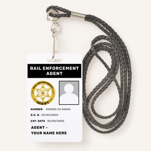 BORGTOCHT AGENT Lanyard Badge (Voorkant met draagriem)