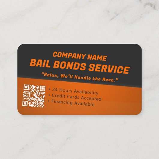 borgtochtobligatiedienst | Donker Sinaasappel Visitekaartje (Achterkant)