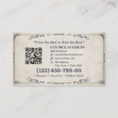 borgtochtobligatiedienst | Klassieke Vintage Visitekaartje (Achterkant)