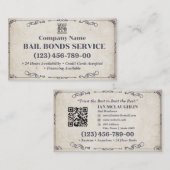 borgtochtobligatiedienst | Klassieke Vintage Visitekaartje (Voorkant / Achterkant)