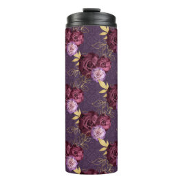 BORGUNGY EN ROZE WATERVERF BLOEMEN THERMOSBEKER