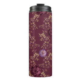 BORGUNGY EN ROZE WATERVERF BLOEMEN THERMOSBEKER