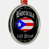 Boricua 100 Proof Metalen Ornament (Rechts)