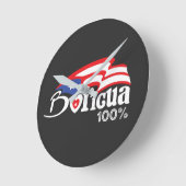 Boricua 100% Puerto Rico Clock Ronde Klok (Hoek)