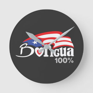 Boricua 100% Puerto Rico Clock Ronde Klok