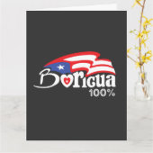 Boricua 100% Puerto Rico Folded Wenskaart Kaart (Gele Bloem)