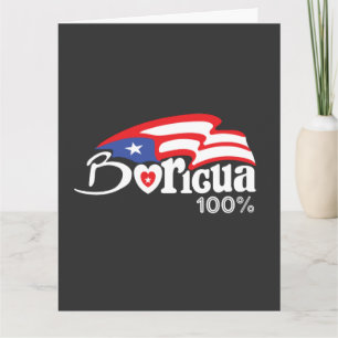 Boricua 100% Puerto Rico Folded Wenskaart Kaart