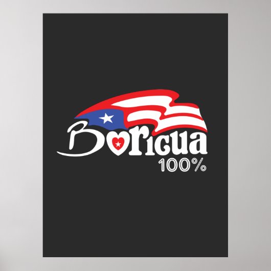 Boricua 100% Puerto Rico Poster (Voorkant)