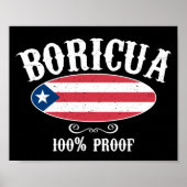 Boricua 100% Puerto Rico Vintage Poster (Voorkant)