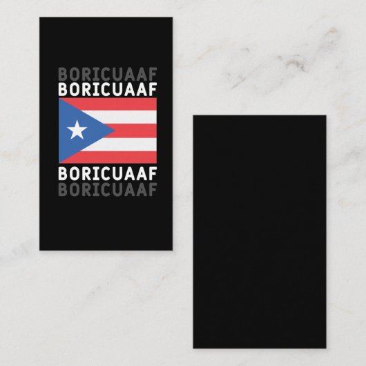 Boricua AF Puerto Rico Flag Pride Visitekaartje (Voorkant / Achterkant)