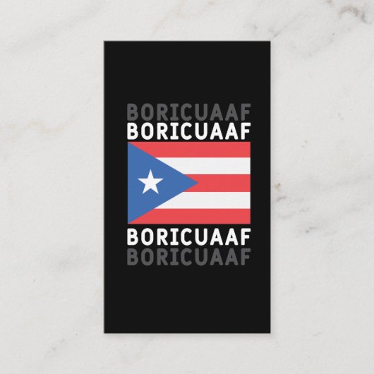 Boricua AF Puerto Rico Flag Pride Visitekaartje (Voorkant)
