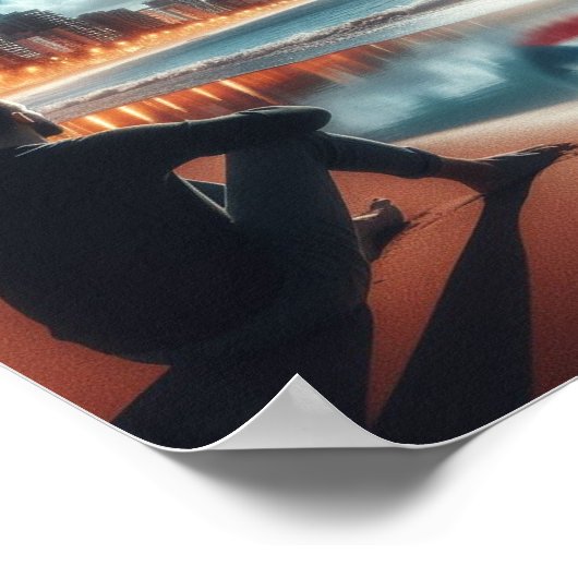 Boricua Aunque Zee en la Luna Poster (Hoek)