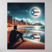 Boricua Aunque Zee en la Luna Poster (Voorkant)