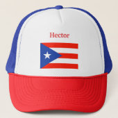 Boricua Banderas Puerto Rican Flag 4Hector Trucker Pet (Voorkant)