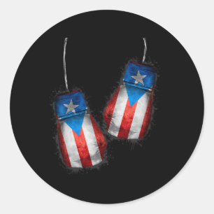 Boricua Boxers Boksen Fans Shirt Handschoenen Puer Ronde Sticker