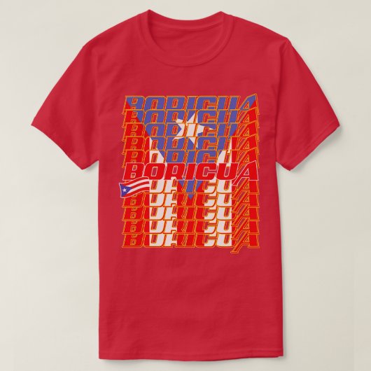 Boricua Cascade tekst neon T-shirt (Design voorkant)