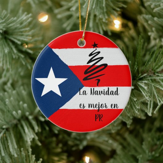 Boricua coqui Puerto Rico vlag Kerstmis Keramisch Ornament (Boom)
