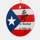 Boricua coqui Puerto Rico vlag Kerstmis Keramisch Ornament (Links)