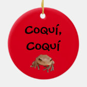 Boricua coqui Puerto Rico vlag Kerstmis Keramisch Ornament (Achterkant)