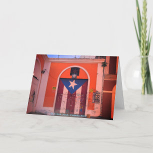 Boricua-cultuur - Oude San Juan, Puerto Rico-straa Bedankkaart