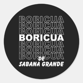 Boricua de Sabana Grande Puerto Rico Ronde Sticker