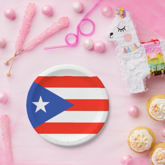 Boricua Fiesta Puerto Ricaanse Bandera 4Teresa Papieren Bordje (Feest)