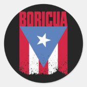 Boricua Flag Ronde Sticker (Voorkant)
