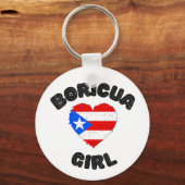 Boricua Girl Puerto Rico Sleutelhanger (Voorkant)