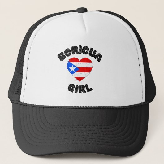 Boricua Girl Puerto Rico Trucker Pet (Voorkant)