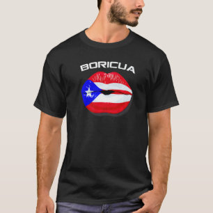 Boricua Kiss Puerto Rico Vlag Lippen T-shirt