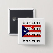 Boricua-liefdesknop Vierkante Button 5,1 Cm (Voorkant /achterkant)