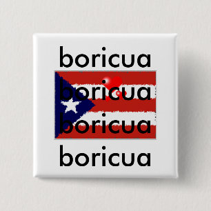 Boricua-liefdesknop Vierkante Button 5,1 Cm