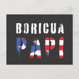 Boricua Papi Puerto Ricaanse Vlag Briefkaart