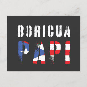 Boricua Papi Puerto Ricaanse Vlag Briefkaart