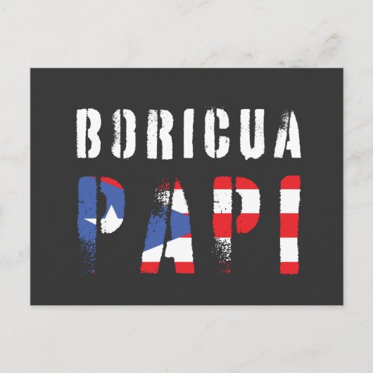 Boricua Papi Puerto Ricaanse Vlag Briefkaart (Voorkant)