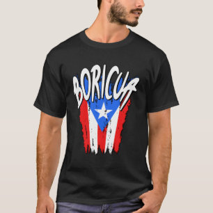 Boricua Puerto Ricaanse vlag noodlijdend T-shirt