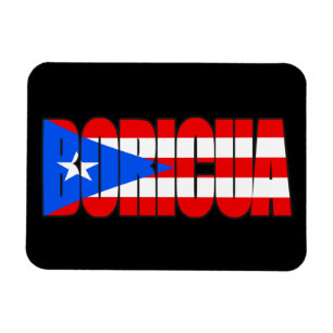 Boricua Puerto Ricaanse Vlag Typografie Magneet