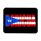 Boricua Puerto Rican Flag Typography Magneet (Horizontaal)