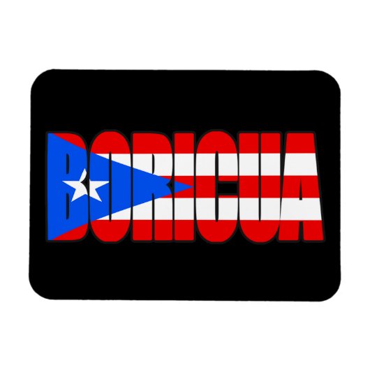 Boricua Puerto Rican Flag Typography Magneet (Horizontaal)