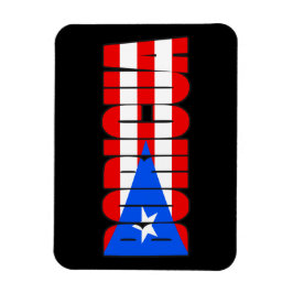 Boricua Puerto Rican Flag Typography Magneet