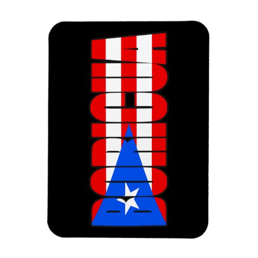 Boricua Puerto Rican Flag Typography Magneet (Verticaal)