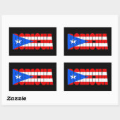 Boricua Puerto Rican Flag Typography Rechthoekige Sticker (Vel)