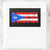 Boricua Puerto Rican Flag Typography Rechthoekige Sticker (Tas)