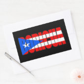 Boricua Puerto Rican Flag Typography Rechthoekige Sticker (Envelop)