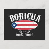 Boricua Puerto Rico 100% Logo Briefkaart (Voorkant)