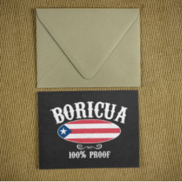  Boricua Puerto Rico 100% Logo Briefkaart
