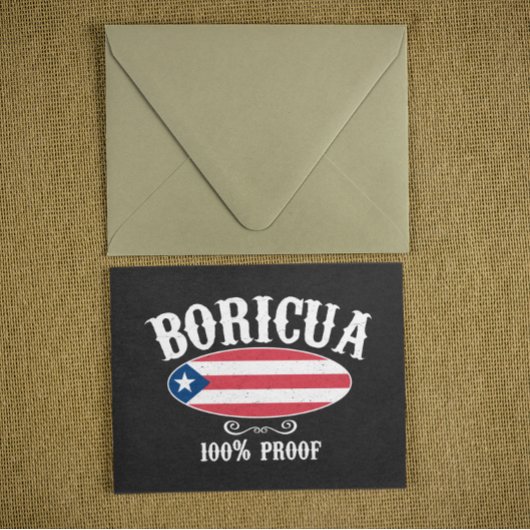  Boricua Puerto Rico 100% Logo Briefkaart